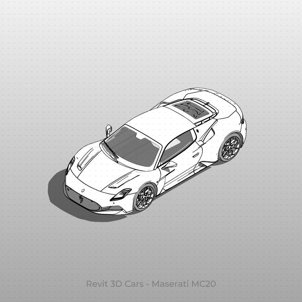 Car Block Rvt Revit 3D Vehicle: Maserati MC20 Car | Download Car Family | Revit Dynamo
