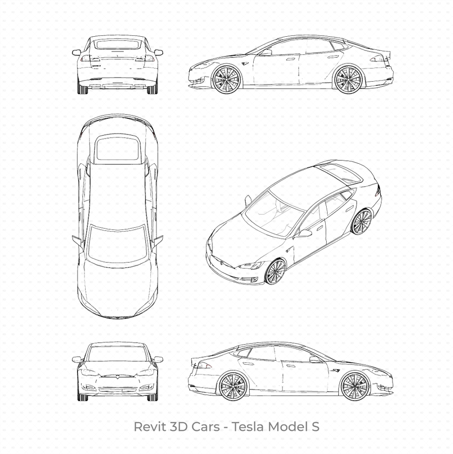 Revit 3D Car Family: Tesla Model S | Free Download | Revit Dynamo