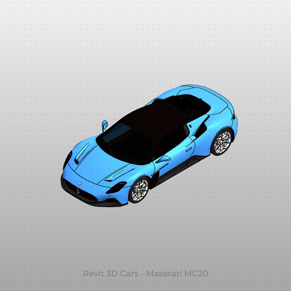 Cars Block Rvt Revit 3D Vehicle: Maserati MC20 Car | Download Car Family | Revit Dynamo