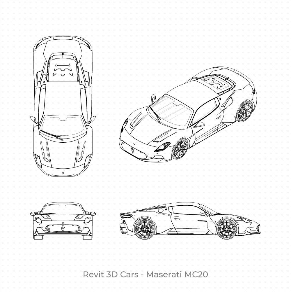 Revit 3D Vehicle Maserati MC20 Car download family