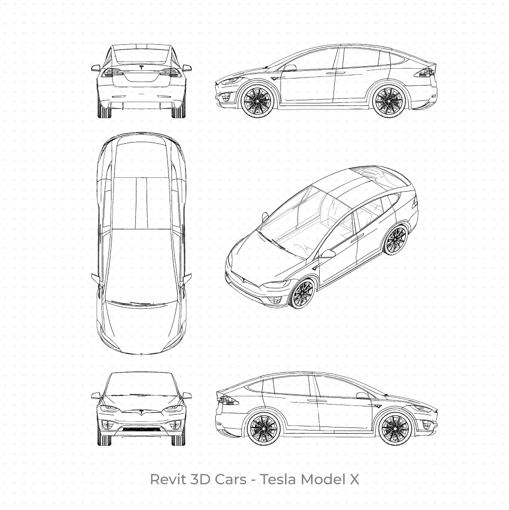 Revit 3D Car family Tesla Model X Free Download