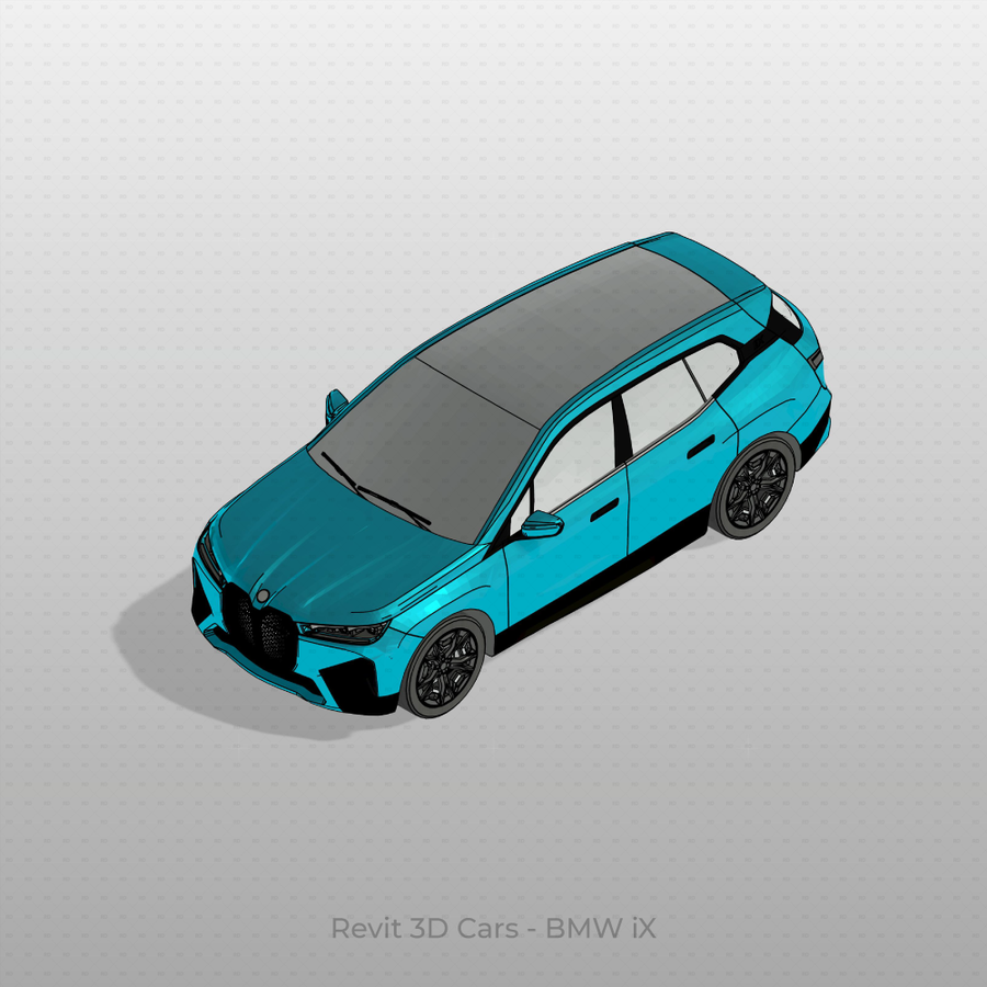 Cars Block Rvt Revit 3D Vehicle: BMW iX Car | Download Car Family | Revit Dynamo
