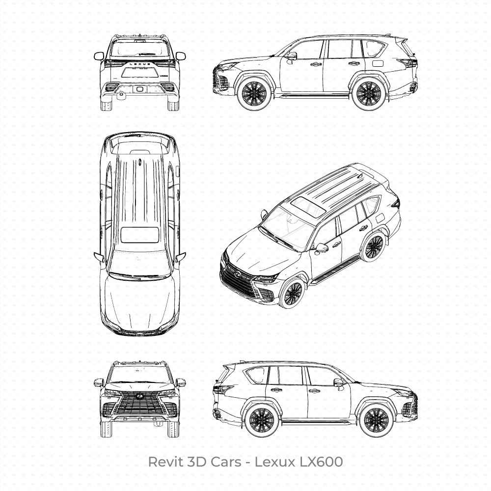 Revit 3D Car family Lexus LX600 Free Download