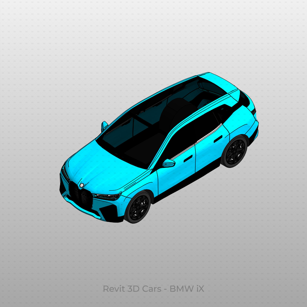 Cars Block Rvt Revit 3D Vehicle: BMW iX Car | Download Car Family | Revit Dynamo