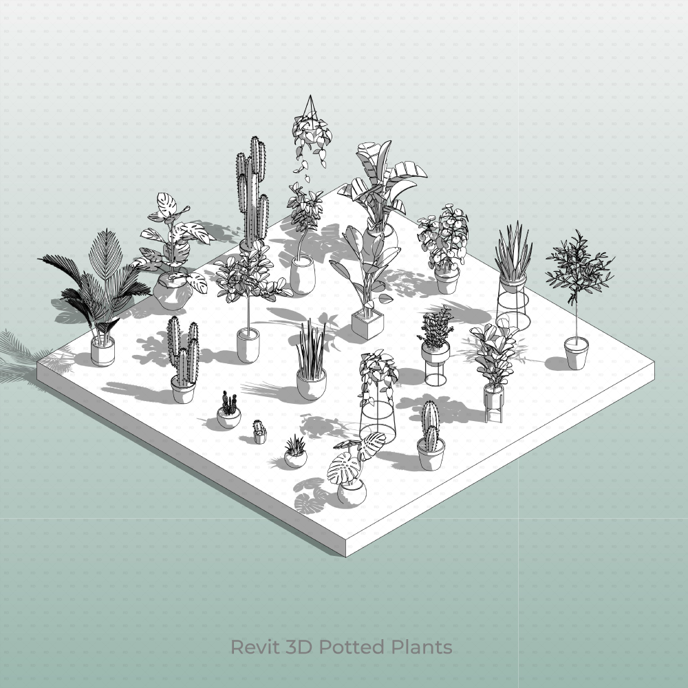 Download Revit 3D Planting - Potted Plants Families | RD Studio