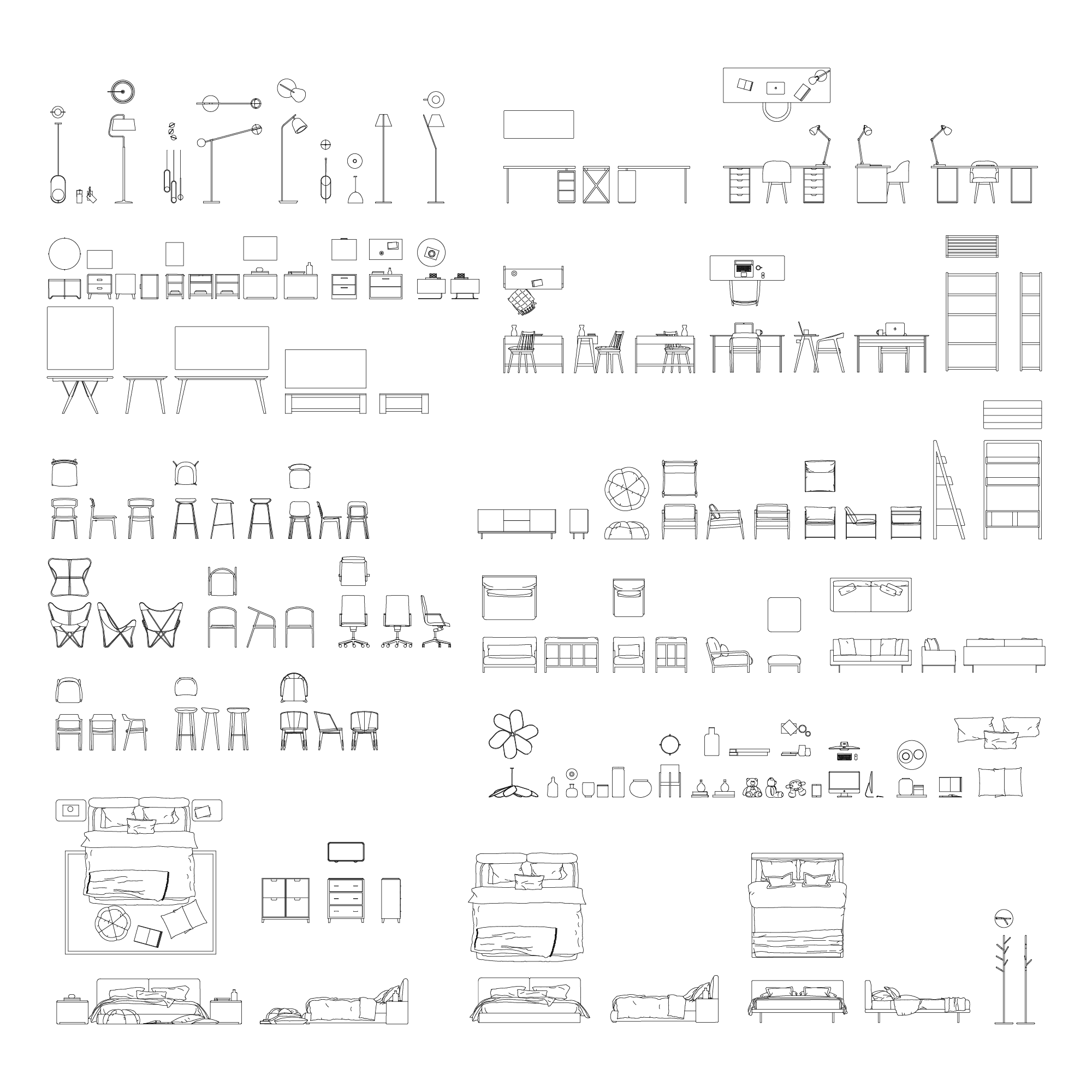 revit 2d furniture families