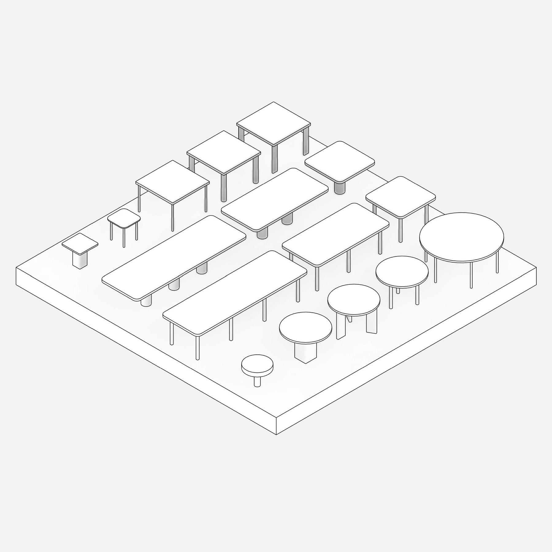 Revit 3D Parametric Tables Families | Download RVT | Revit Dynamo