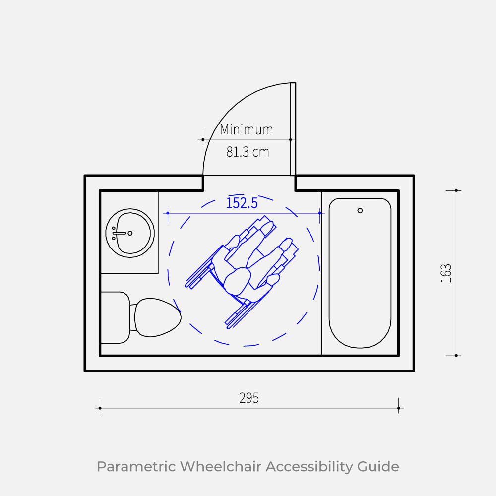 Revit 2D Wheelchair top view plan