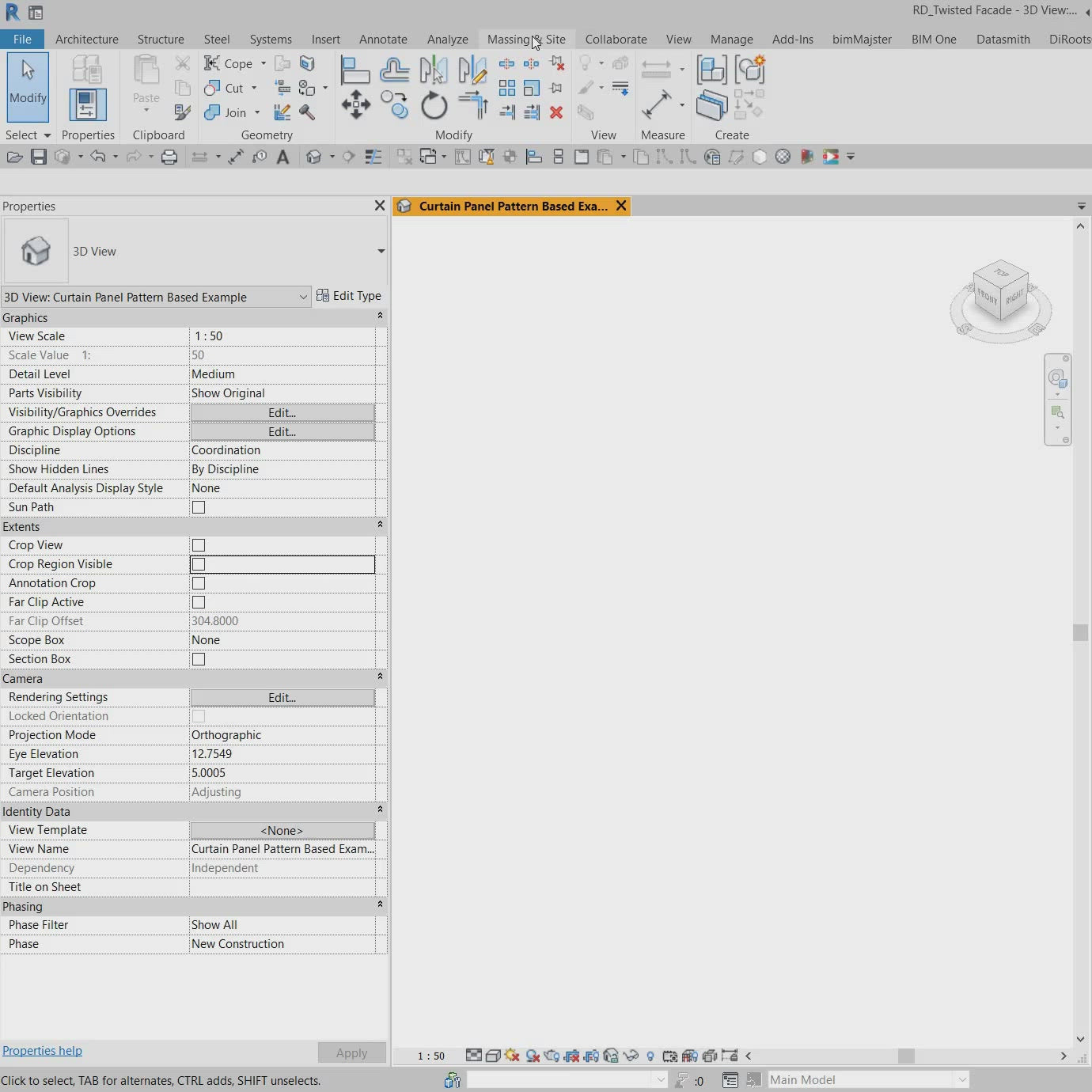 pattern based mass parametric facade revit tutorial