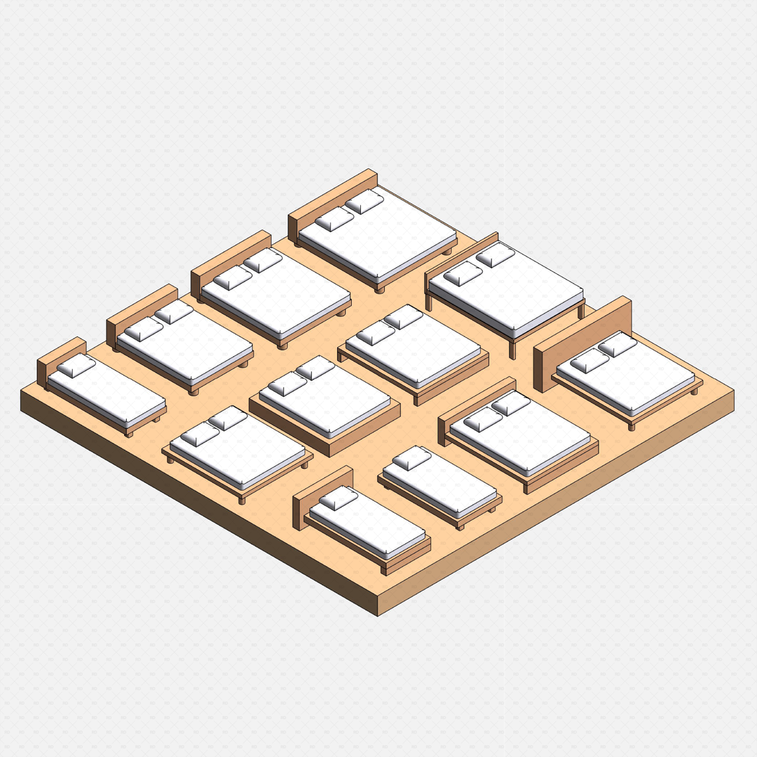 Revit 3D Parametric Bed Families | Download RVT | Revit Dynamo